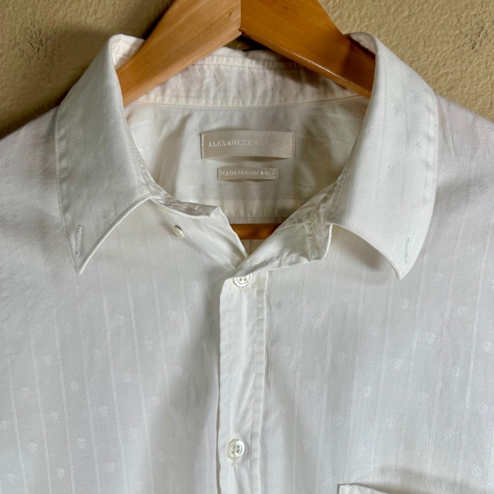 Alexander McQueen Men's White Textured
Casual Shirt Size 52; US L - Picture 3 of 11